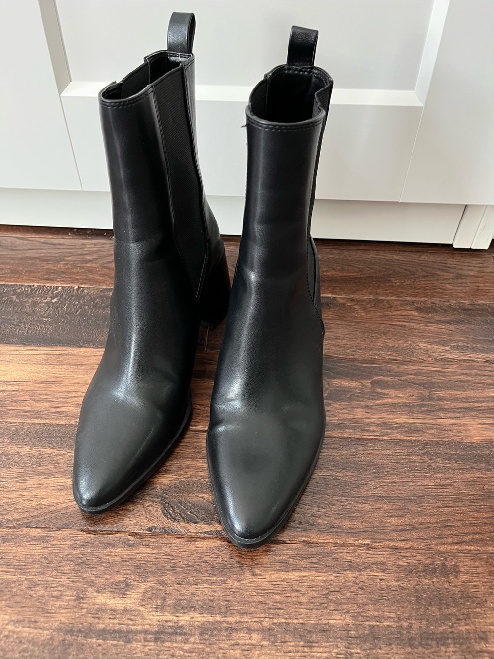 Zara Black Pointed Chelsea Ankle Boots 36